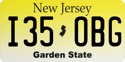 NJ license plate I35OBG