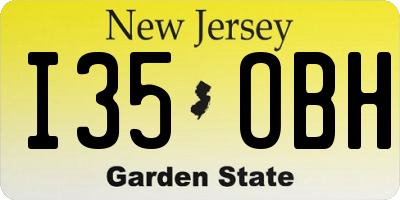NJ license plate I35OBH