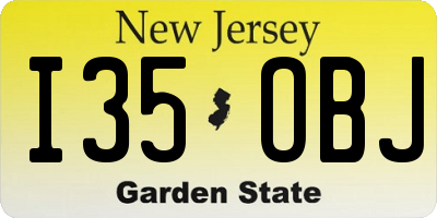NJ license plate I35OBJ