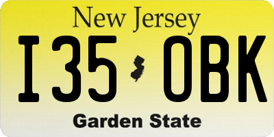 NJ license plate I35OBK