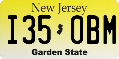 NJ license plate I35OBM