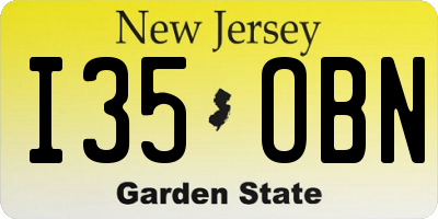 NJ license plate I35OBN
