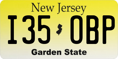 NJ license plate I35OBP