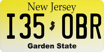 NJ license plate I35OBR