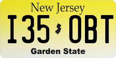 NJ license plate I35OBT