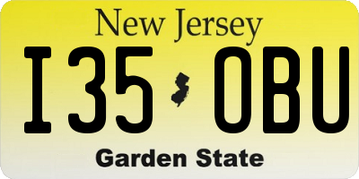 NJ license plate I35OBU