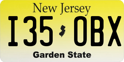 NJ license plate I35OBX
