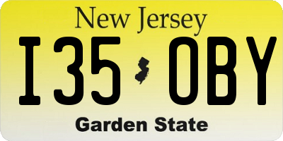 NJ license plate I35OBY