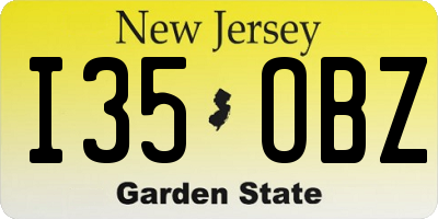 NJ license plate I35OBZ