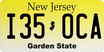 NJ license plate I35OCA