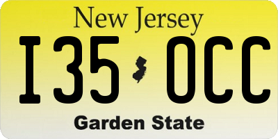 NJ license plate I35OCC