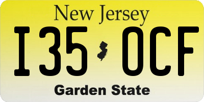 NJ license plate I35OCF