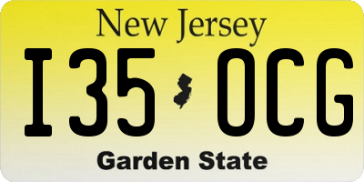 NJ license plate I35OCG