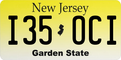 NJ license plate I35OCI