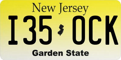 NJ license plate I35OCK
