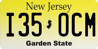 NJ license plate I35OCM