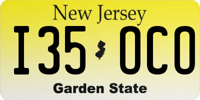NJ license plate I35OCO