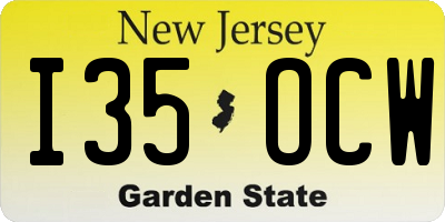 NJ license plate I35OCW