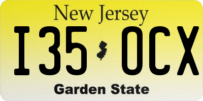 NJ license plate I35OCX