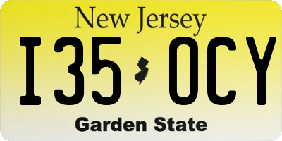 NJ license plate I35OCY