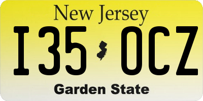 NJ license plate I35OCZ