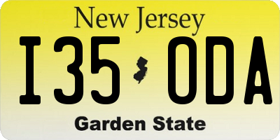 NJ license plate I35ODA