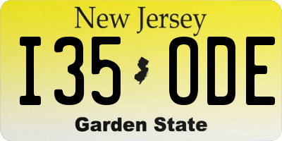 NJ license plate I35ODE
