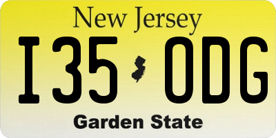 NJ license plate I35ODG