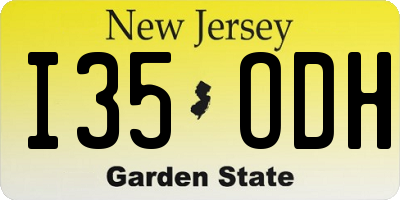 NJ license plate I35ODH