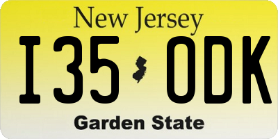 NJ license plate I35ODK