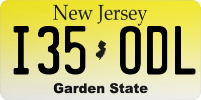 NJ license plate I35ODL