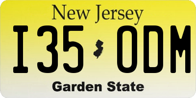 NJ license plate I35ODM