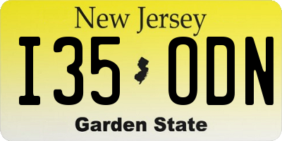 NJ license plate I35ODN