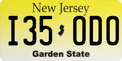 NJ license plate I35ODO