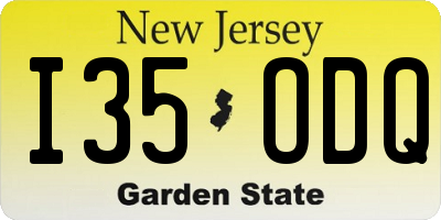 NJ license plate I35ODQ