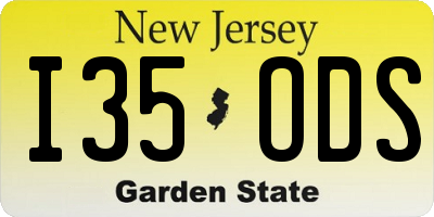 NJ license plate I35ODS