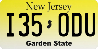 NJ license plate I35ODU