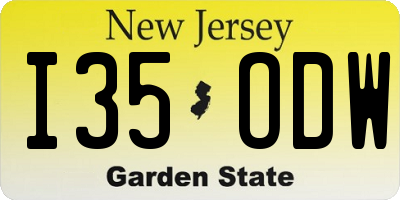 NJ license plate I35ODW