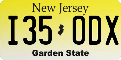 NJ license plate I35ODX