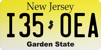 NJ license plate I35OEA