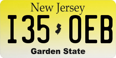 NJ license plate I35OEB