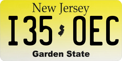 NJ license plate I35OEC