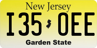 NJ license plate I35OEE