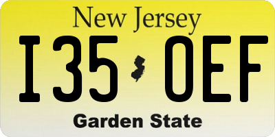 NJ license plate I35OEF