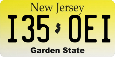 NJ license plate I35OEI