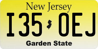 NJ license plate I35OEJ