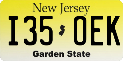 NJ license plate I35OEK