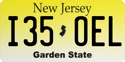 NJ license plate I35OEL