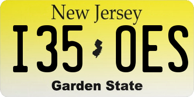 NJ license plate I35OES