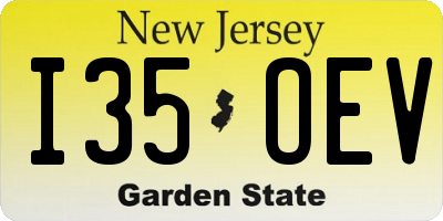 NJ license plate I35OEV